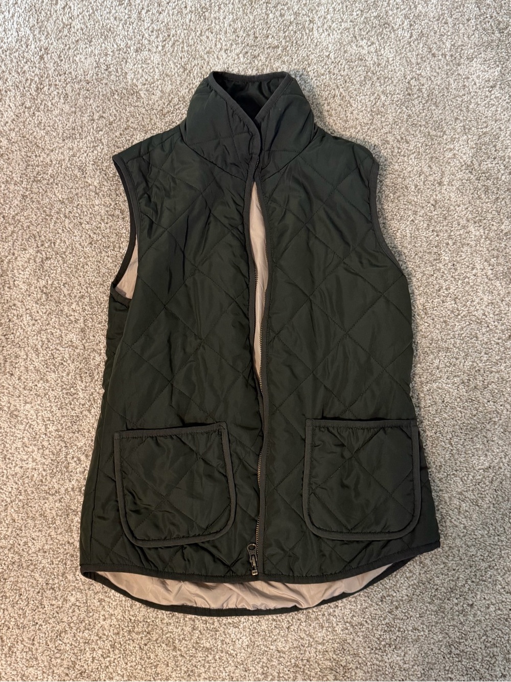 Olive green preppy equestrian inspired vest